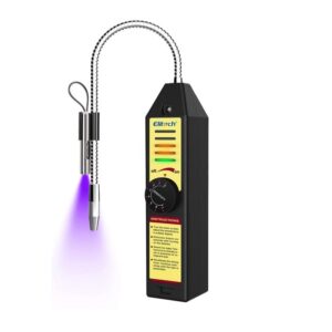Electronic refrigerant leak detector for air conditioning maintenance